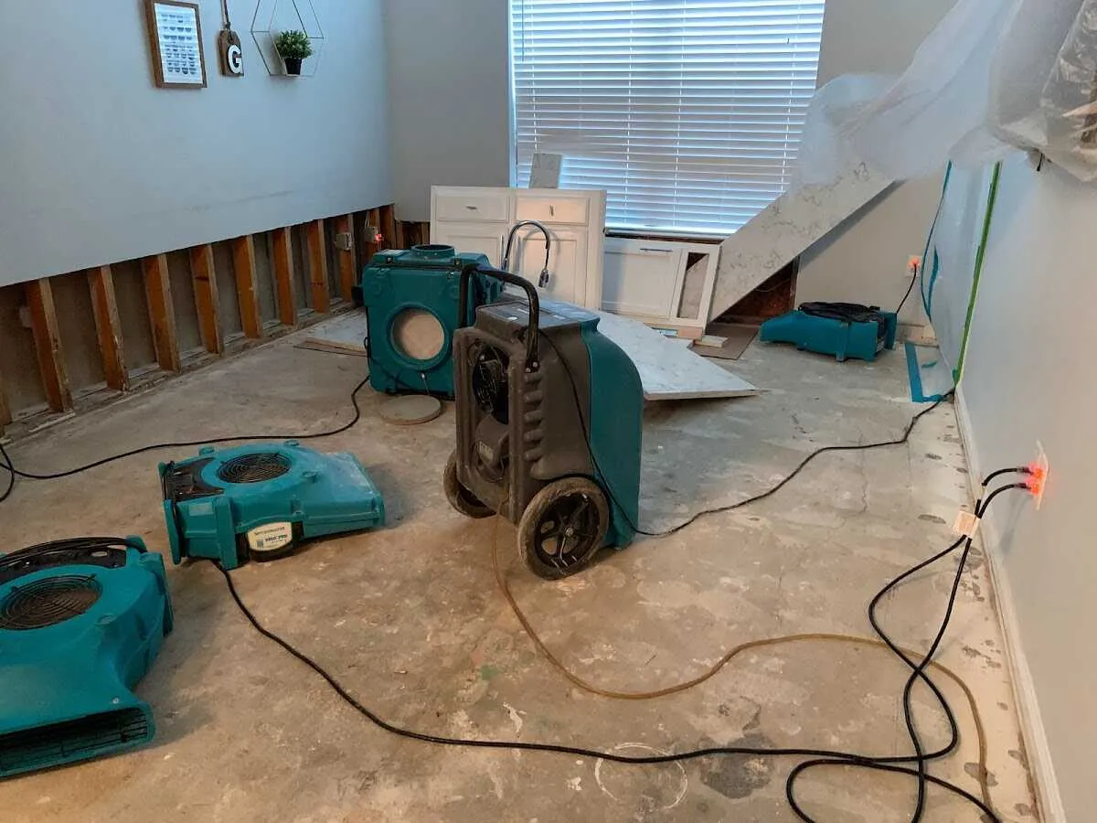 Dehumidifier in flood-cut room for Water Extraction & Removal in Grosse Pointe Park